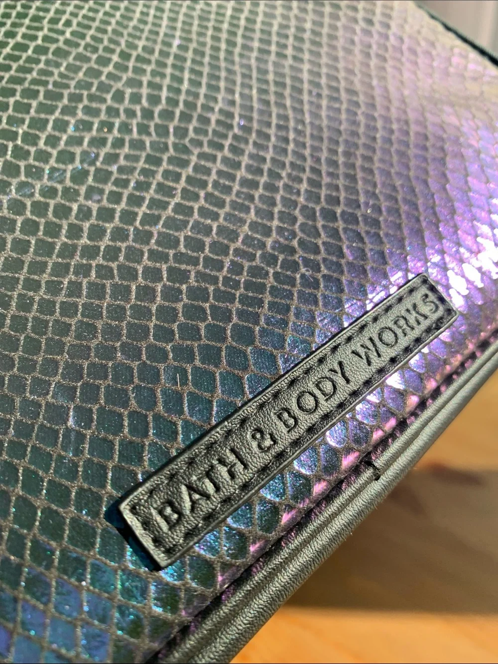 NWT BBW Holographic Iridescent Cosmetic Pouch Maleficent & Sanitizer Holder